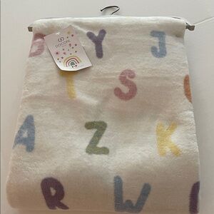 Docofil Kids Baby Alphabet Plush Blanket - Pastel Multi NWT